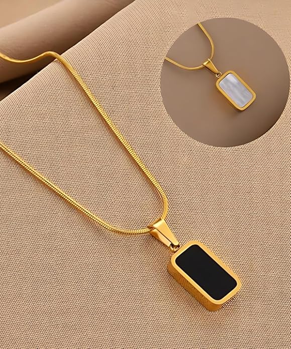 Stylish double-sided gold-plated necklace for her