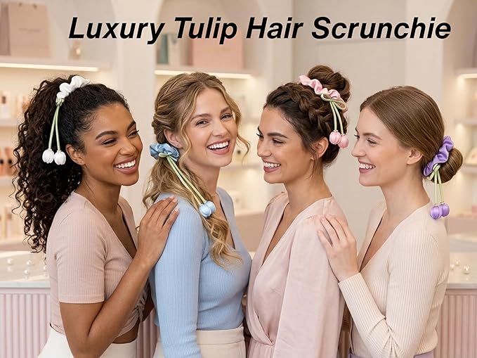 Luxury satin pearl scrunchies (pack of 3)