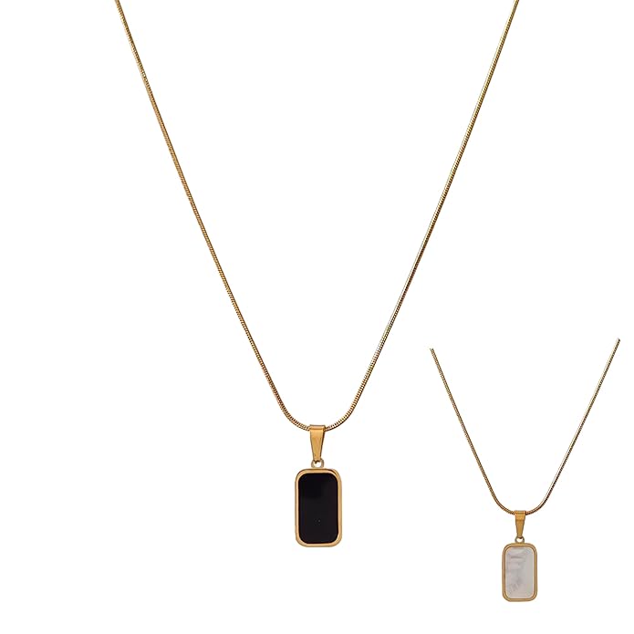 Stylish double-sided gold-plated necklace for her