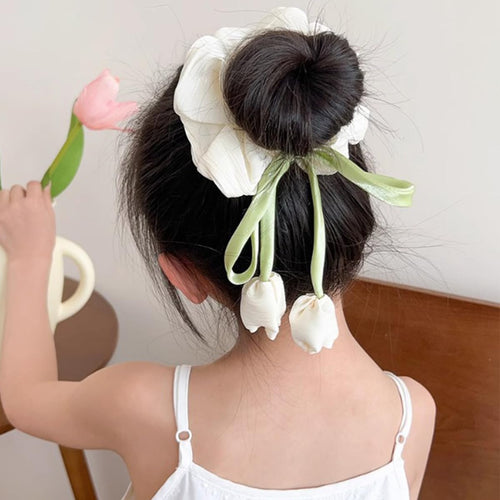 Luxury satin pearl scrunchies (pack of 3)