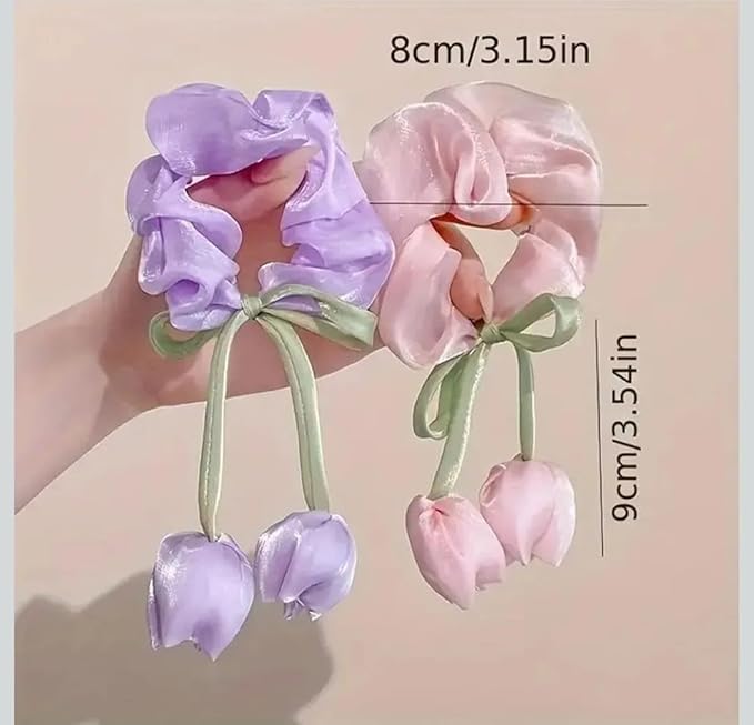 Luxury satin pearl scrunchies (pack of 3)